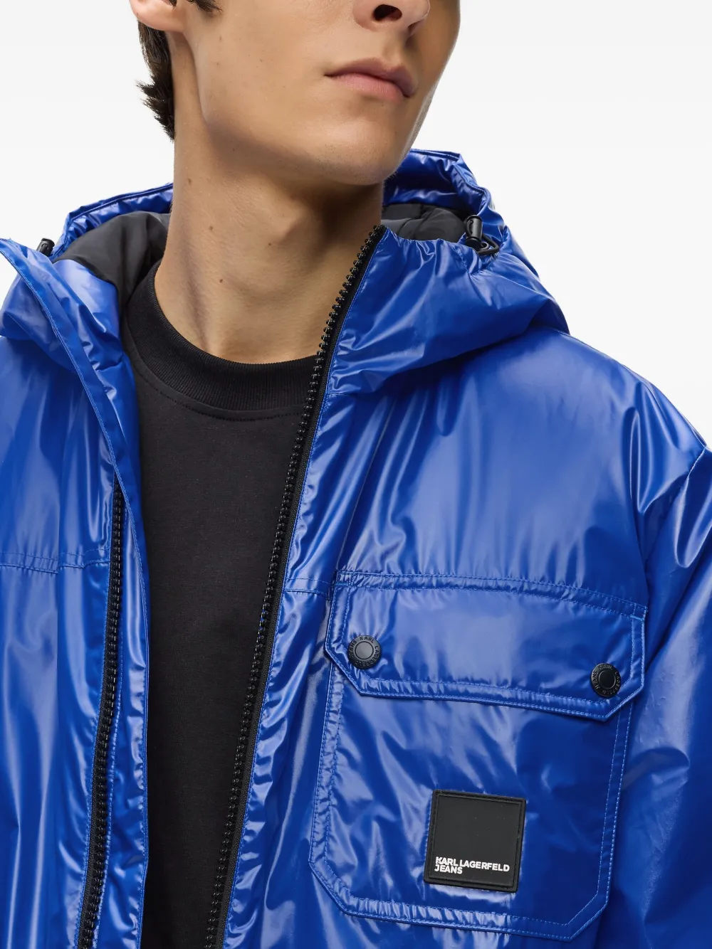 Karl Lagerfeld Jeans Jack met capuchon Blauw