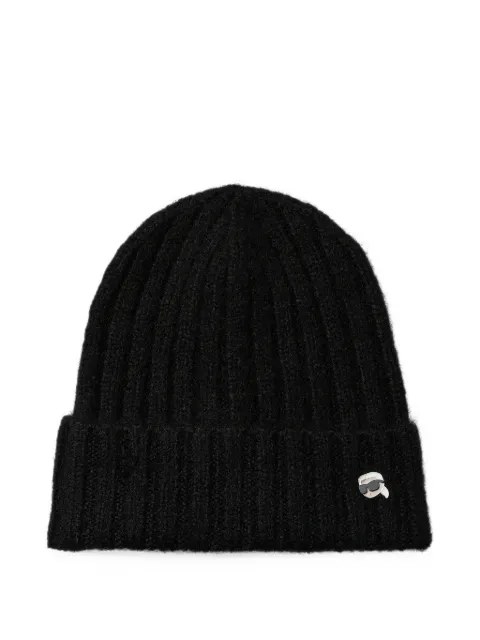 Karl Lagerfeld Ikon pin beanie hat
