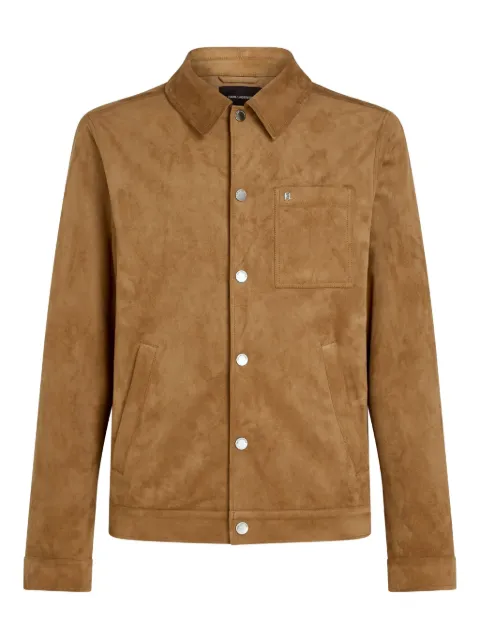 Karl Lagerfeld faux-suede trucker jacket