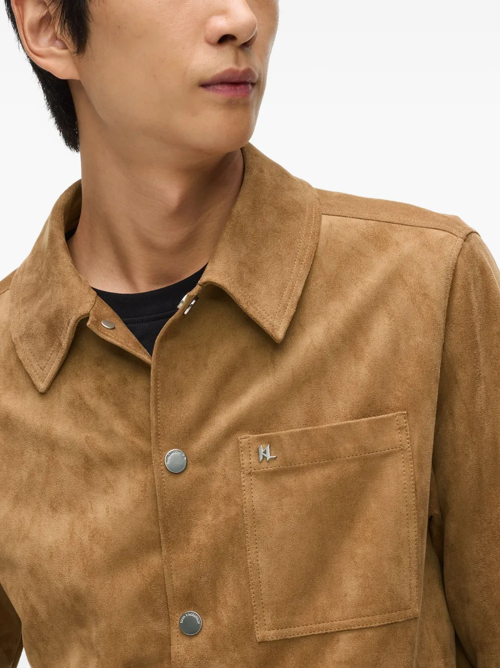 Karl Lagerfeld Truckerjack van imitatiesuède Bruin