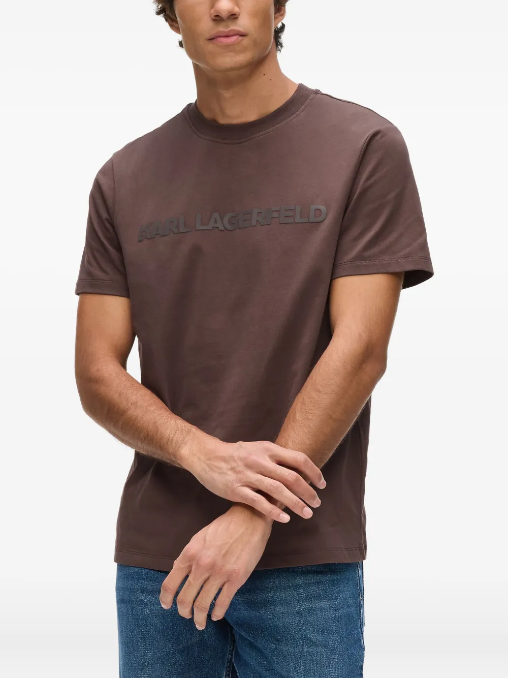 Karl Lagerfeld T-shirt met logoprint Bruin