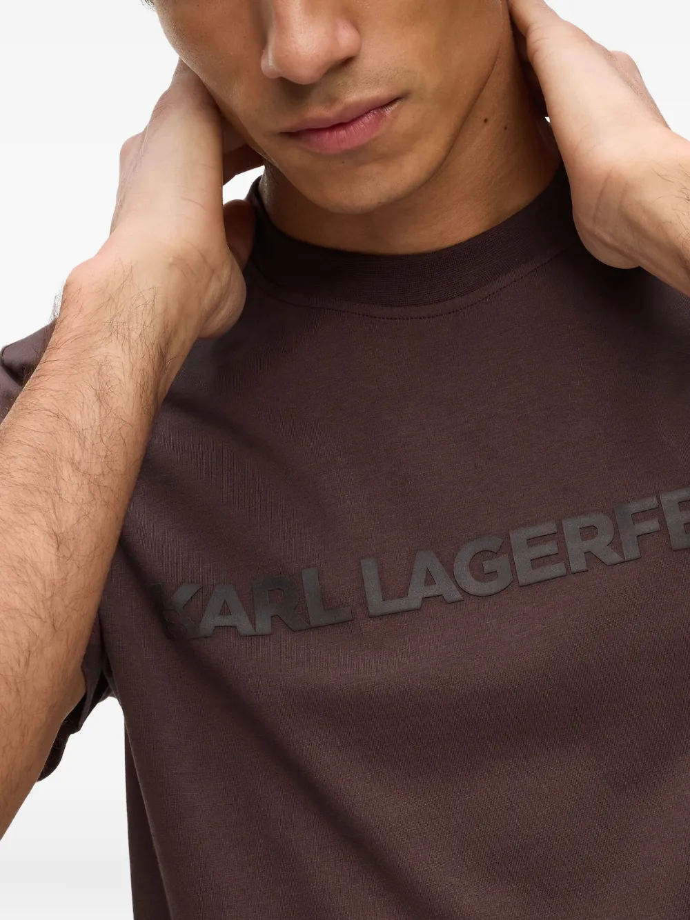 Karl Lagerfeld T-shirt met logoprint Bruin