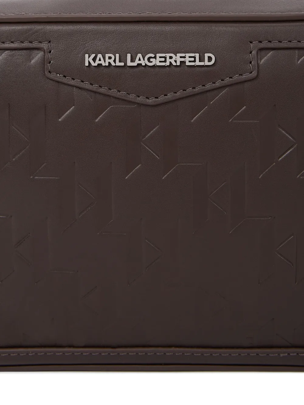 Karl Lagerfeld Loom leren schoudertas Bruin