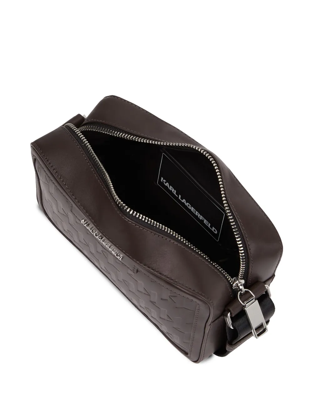 Karl Lagerfeld Loom leren schoudertas Bruin