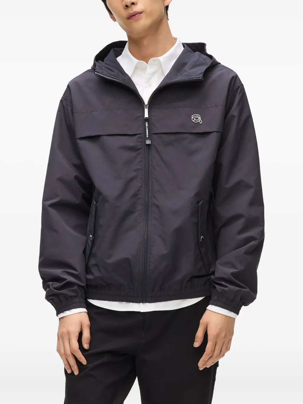 Karl Lagerfeld Ikon jack met capuchon Zwart