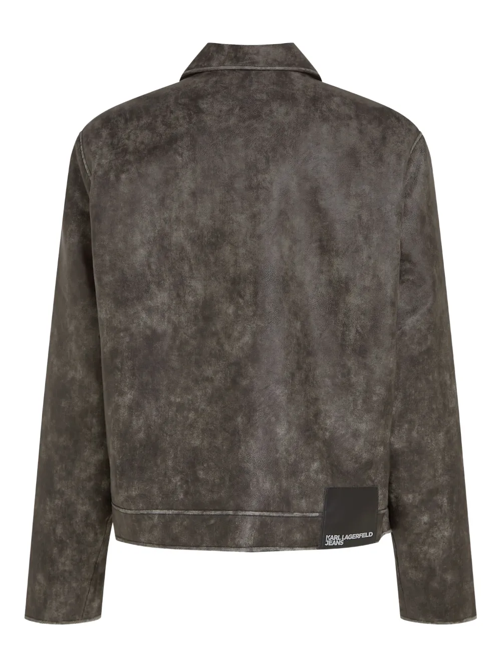 Karl Lagerfeld Jeans Jack met rits en gewassen effect Grijs