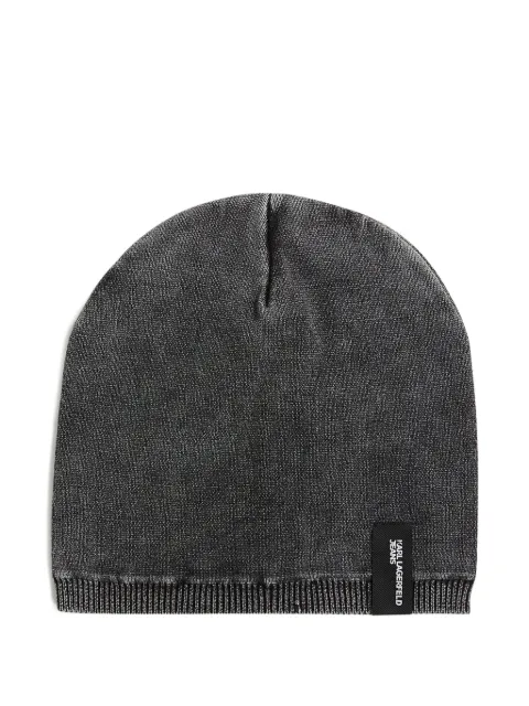 Karl Lagerfeld Jeans logo-patch beanie hat 