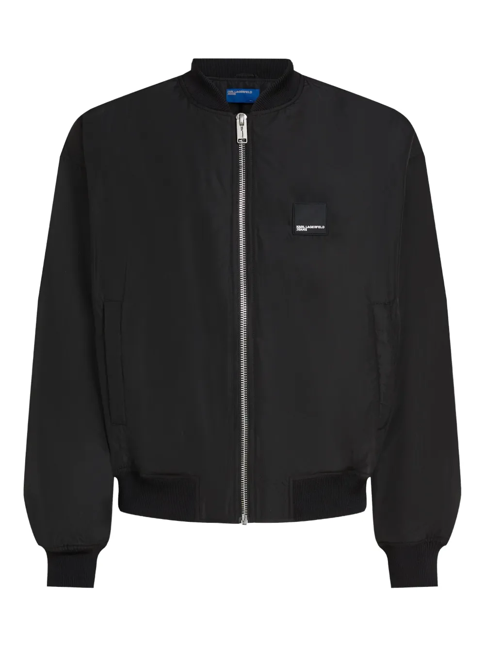 Karl Lagerfeld Jeans zip-up logo-patch bomber jacket | Black | Image 1