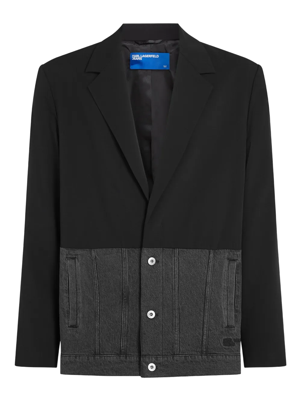 Karl Lagerfeld Jeans blazer con capucha a capas | negro | Image 1
