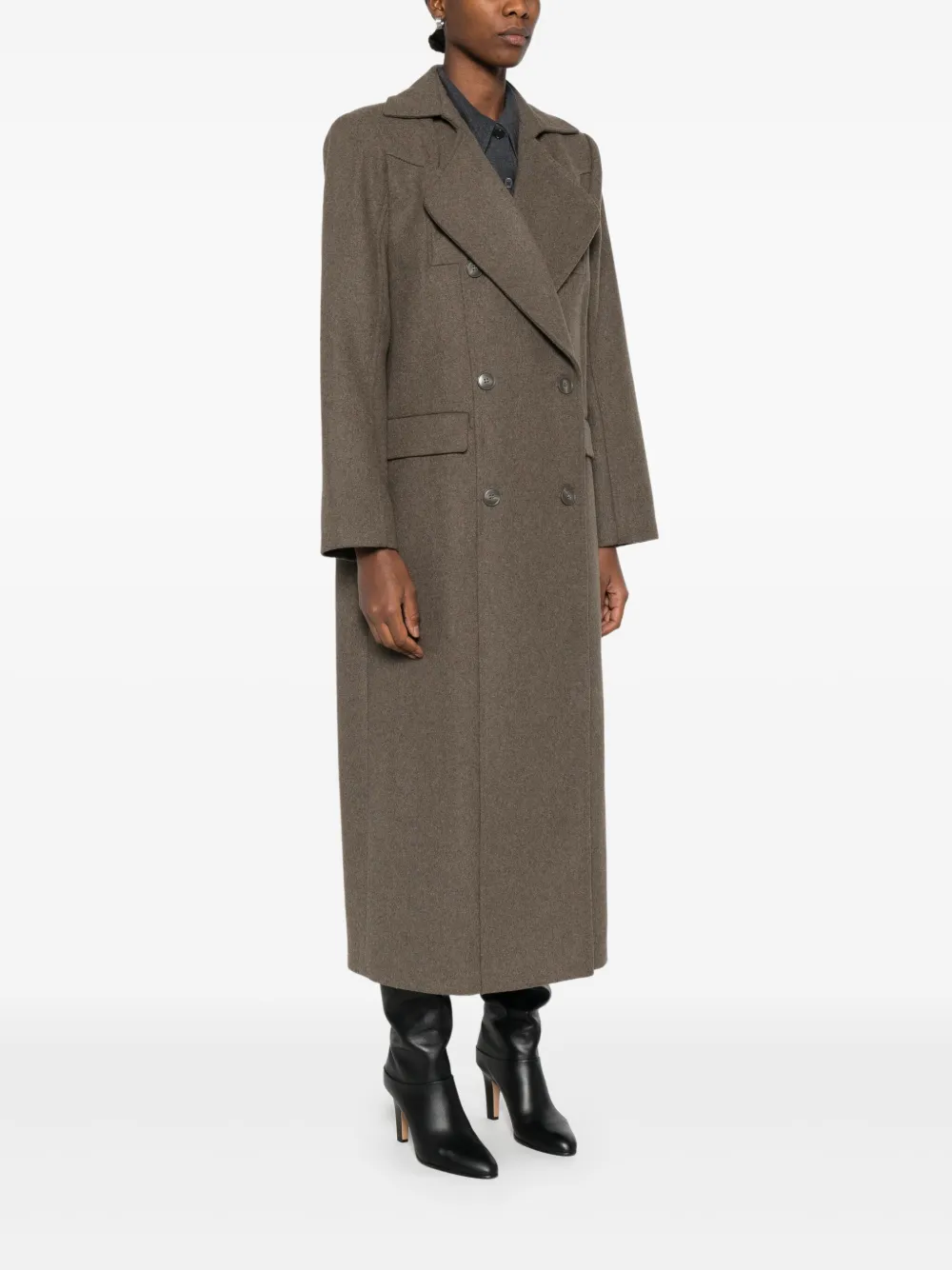 Gestuz Jas met dubbele rij knopen Bruin