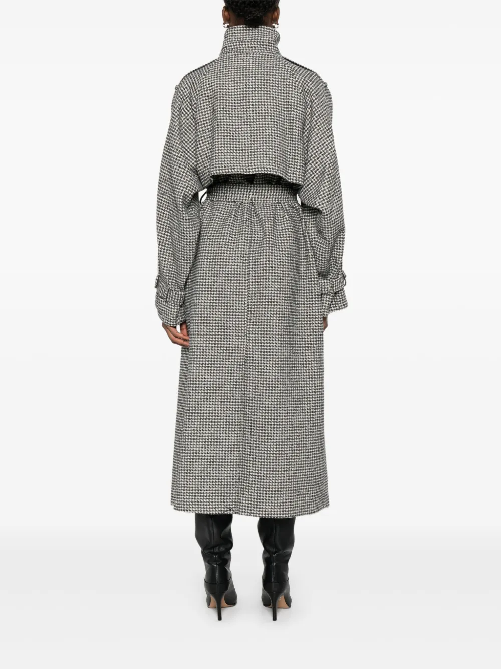 Gestuz Jas met pied-de-poule print BLACK WHITE