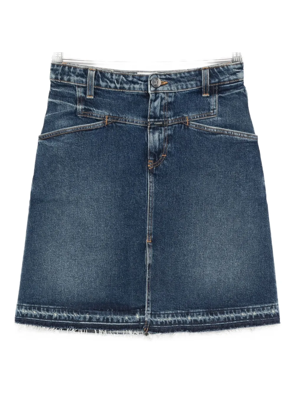 Closed Raw-cut Denim Mini Skirt In Blue