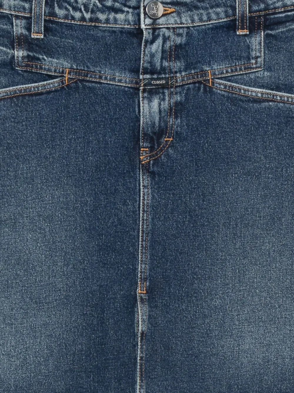 Closed Raw-cut Denim Mini Skirt In Blue