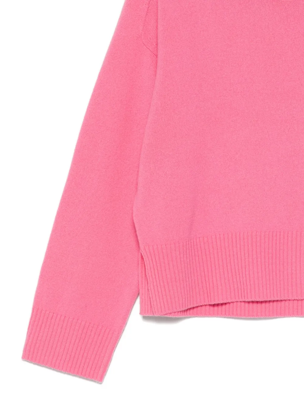 Closed Crew-neck Wool Sweater In Pink