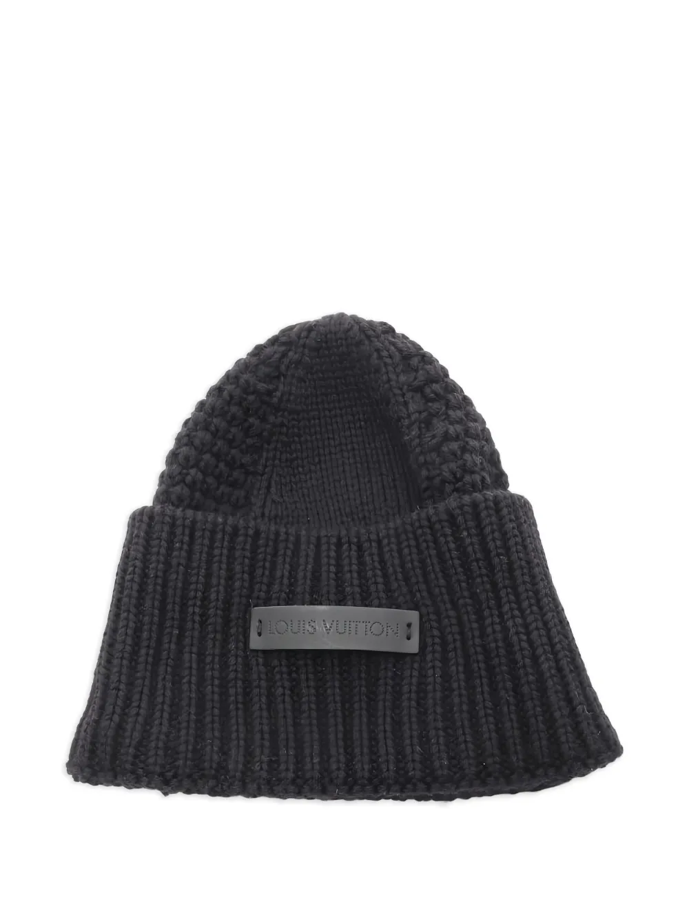 Louis Vuitton Pre-Owned Grob gestrickte Beanie mit Logo-Applikation | Schwarz | Image 1