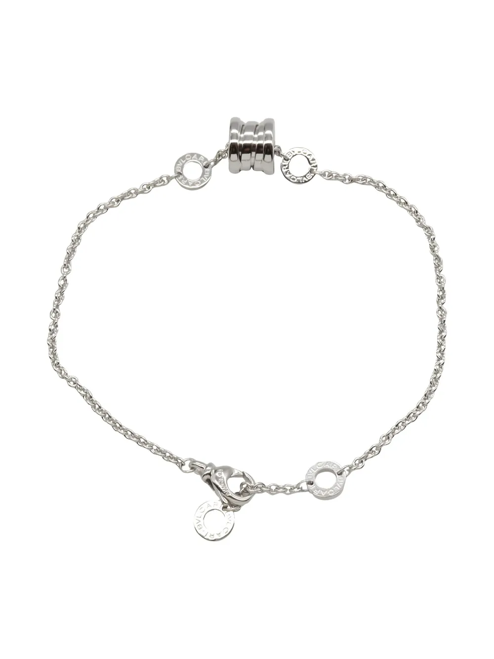 Pre-owned Bvlgari 18k White Gold B-zero1 Bracelet In Silver