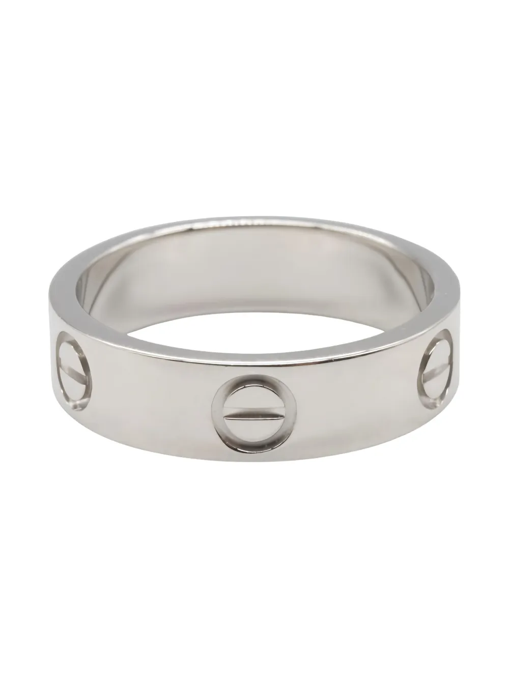 Pre-owned Cartier 18k White Gold Love Ring In Silver