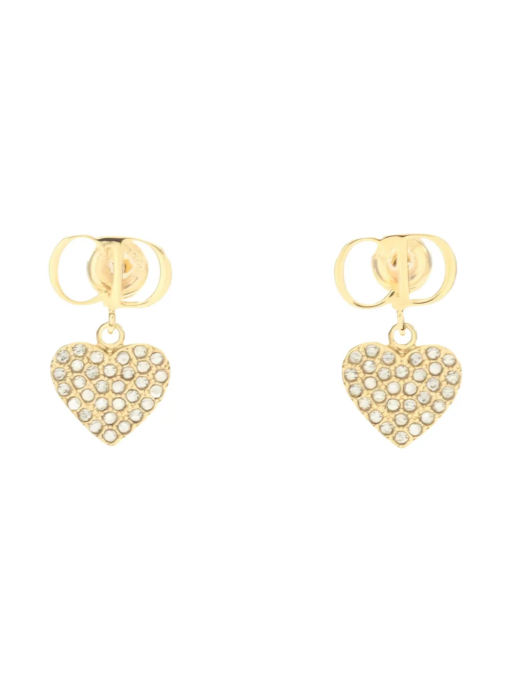 Christian Dior Pre-Owned rhinestone-embellished earrings - ゴールドトーン Christian Dior Pre-Owned rhinestone-embellished earrings - ゴールドトーン