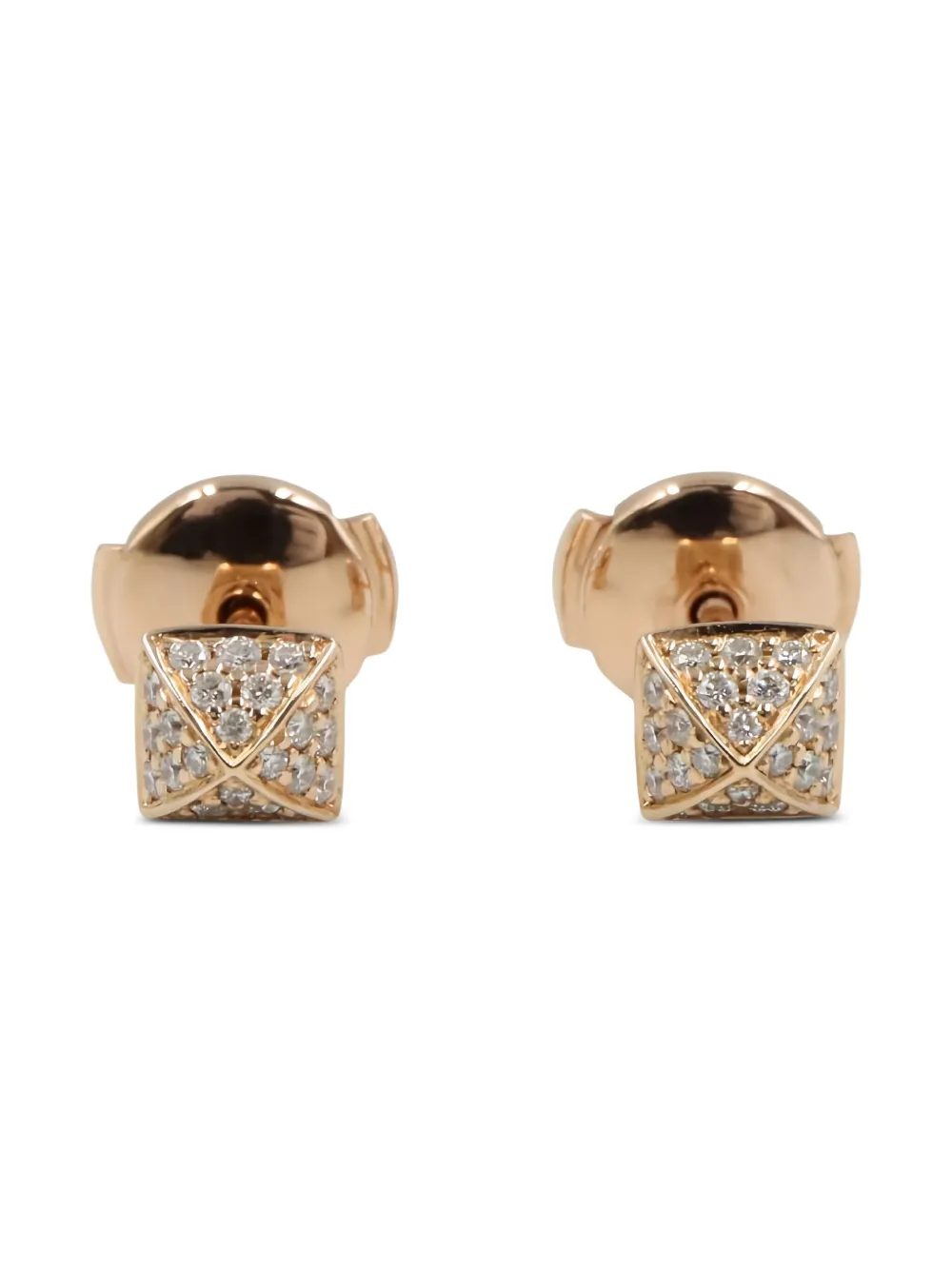 Hermès Pre-Owned 18K rose gold Clou d'H diamond earrings | Pink | Image 1