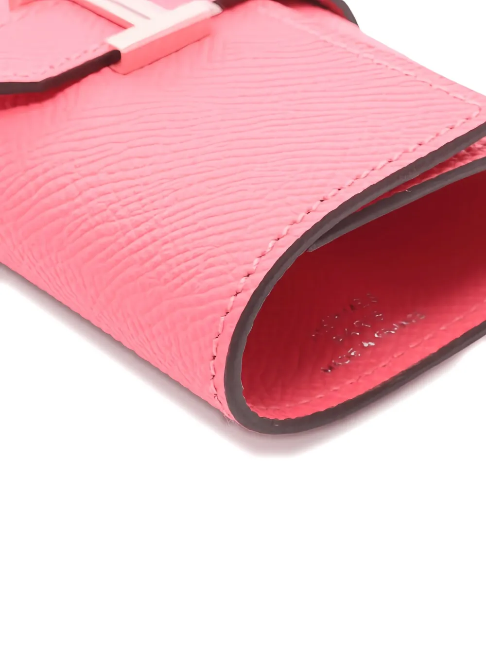 Pre-owned Hermes H-buckle Key Case In Pink