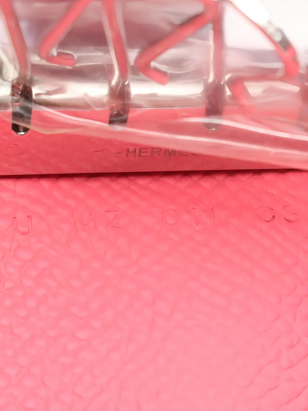 Pre-owned Hermes H-buckle Key Case In Pink