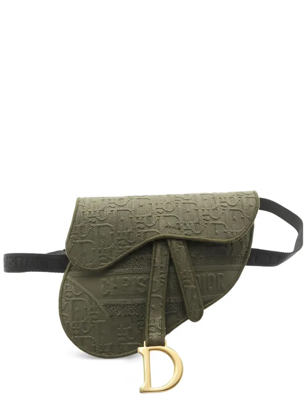 Christian Dior Pre-Owned Saddle Oblique Belt Bag Green FARFETCH IN