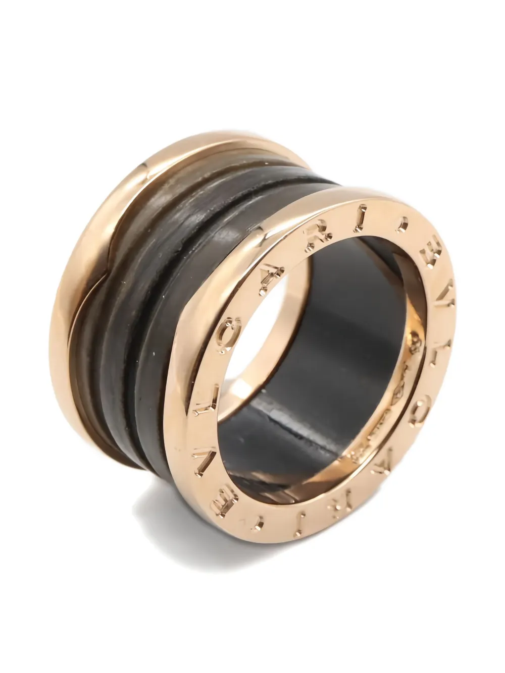 Pre-owned Bvlgari 18k Rose Gold B-zero1 Ring In Pink