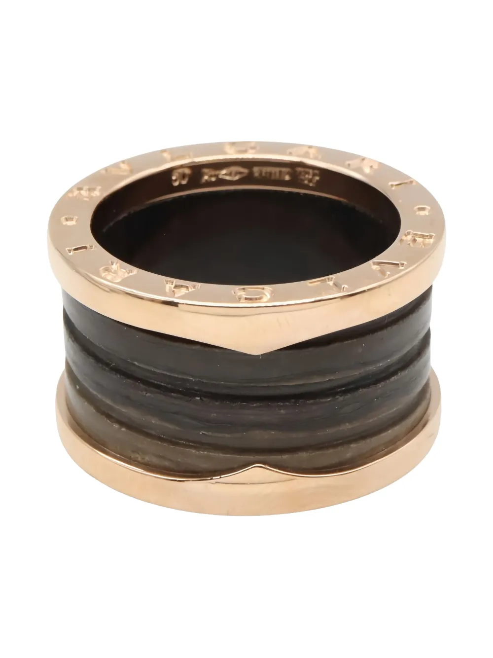 Pre-owned Bvlgari 18k Rose Gold B-zero1 Ring In Pink
