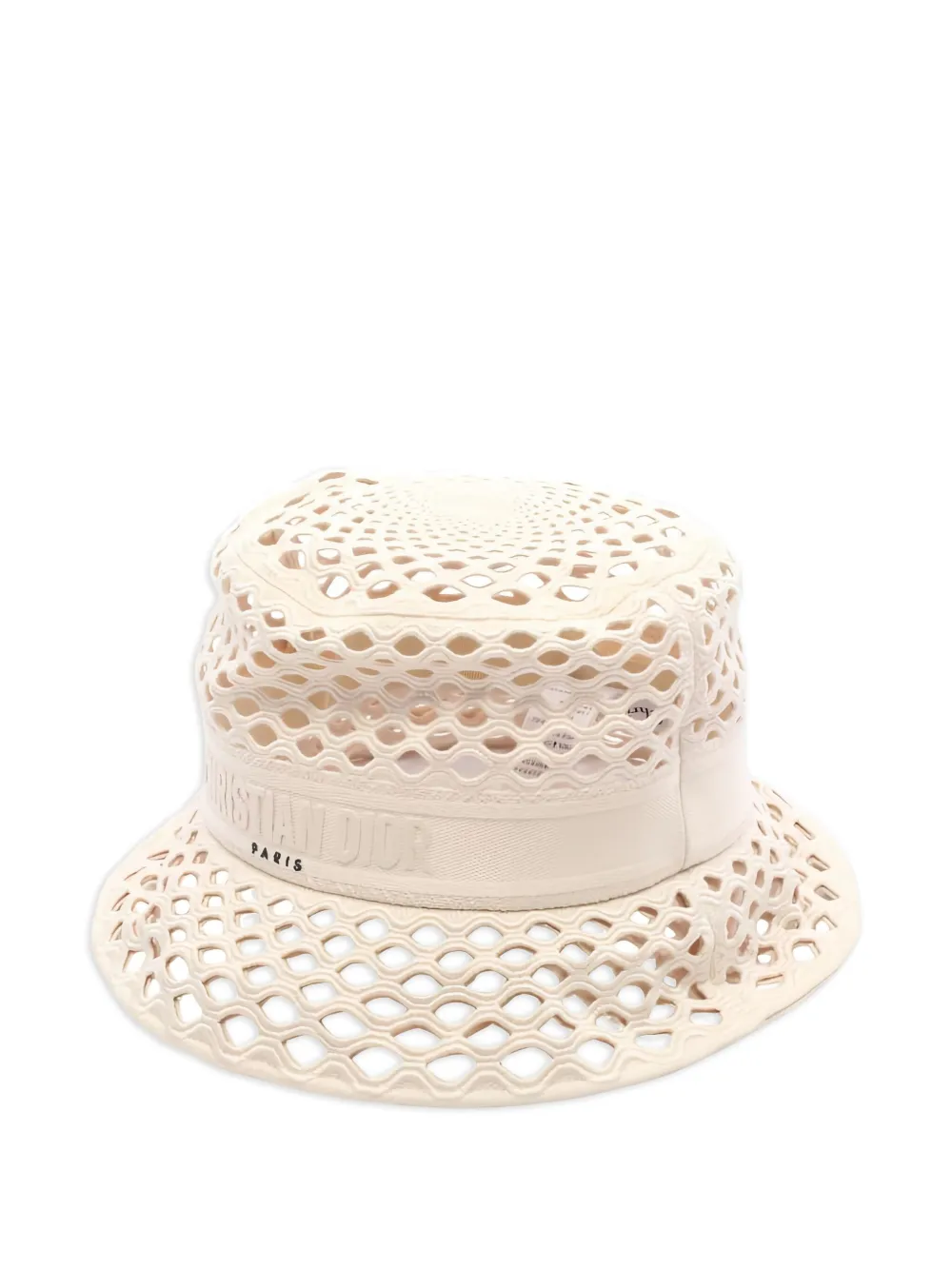 Pre-owned Dior Mesh Bucket Hat In Neutral
