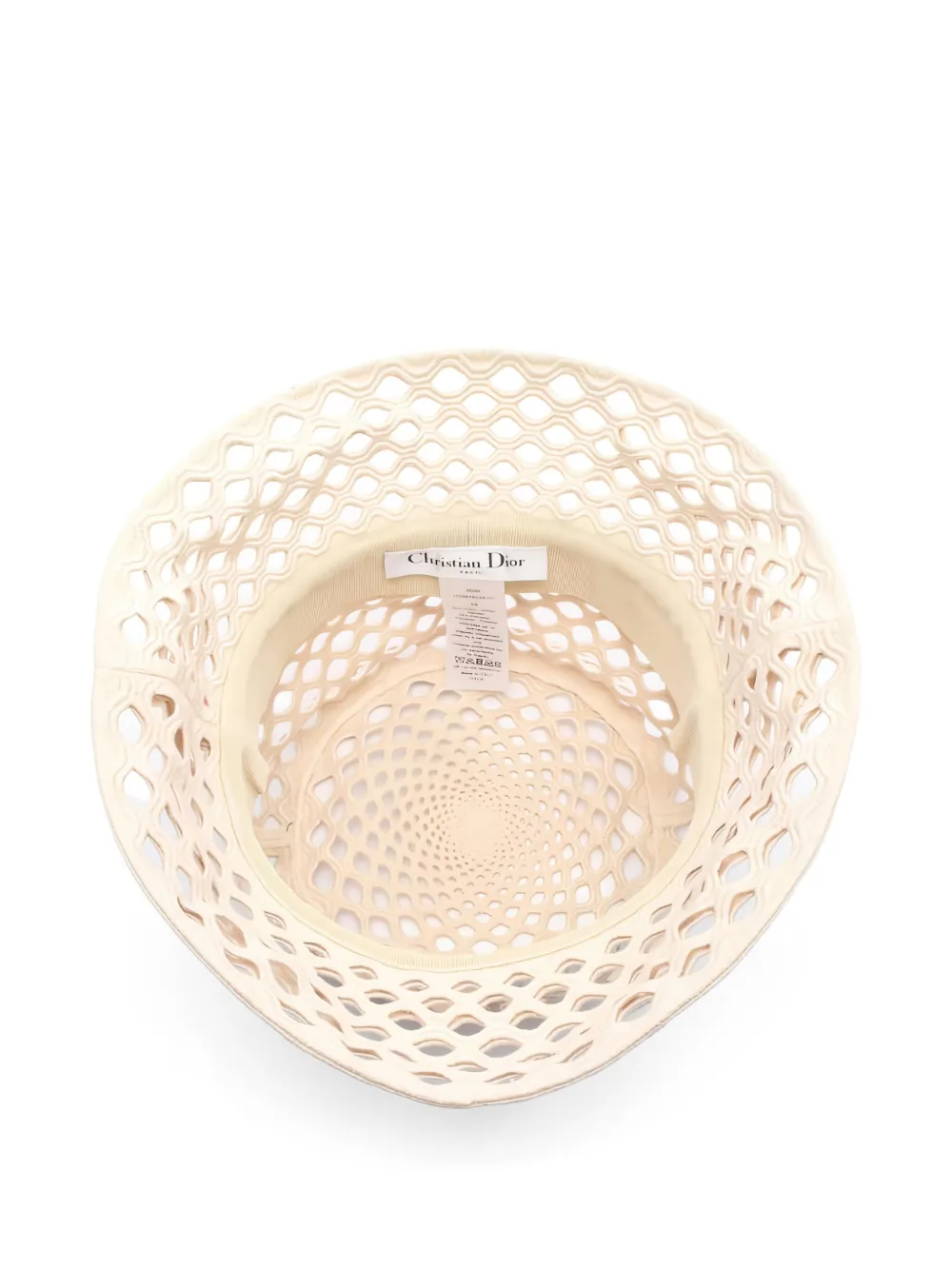 Pre-owned Dior Mesh Bucket Hat In Neutral