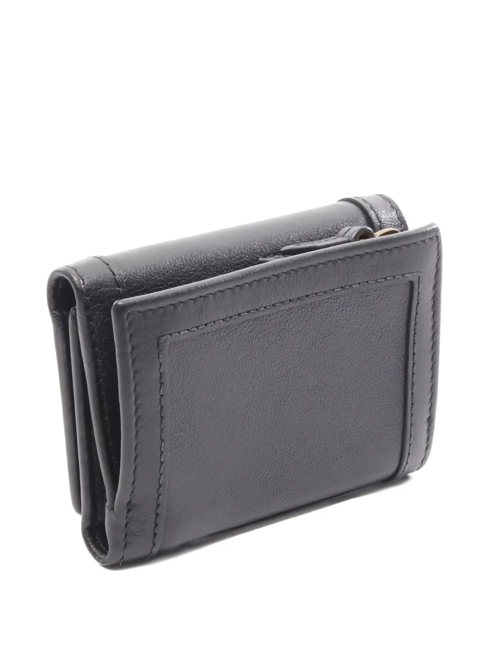 Pre-owned Gucci 10s Diana Bamboo Gg Trifold Wallet In Black