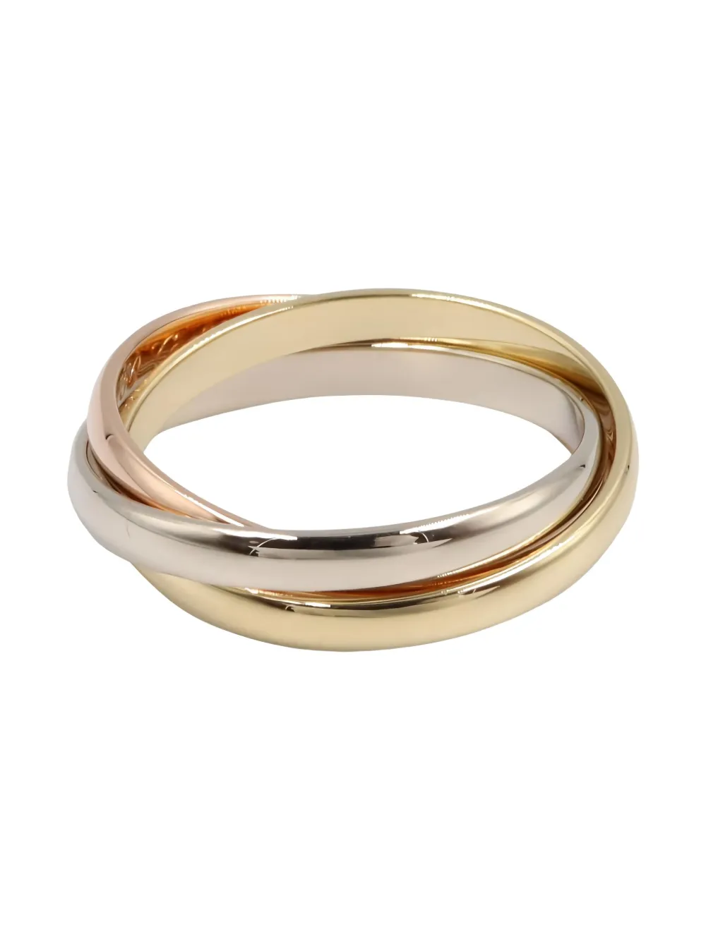 Pre-owned Cartier 10s Trinity Three-band Ring In Gold