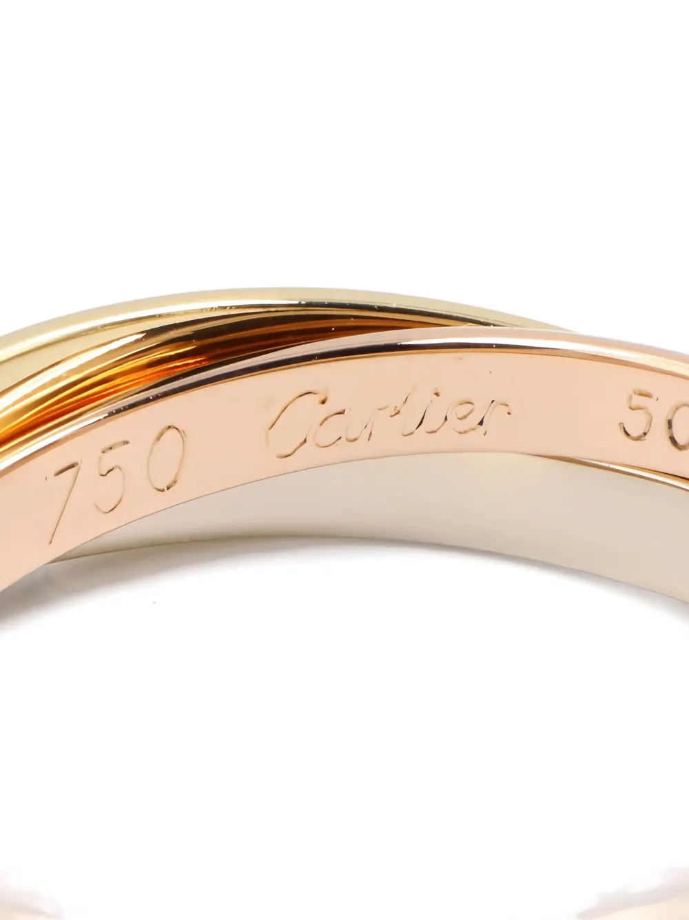 Pre-owned Cartier 10s Trinity Three-band Ring In Gold