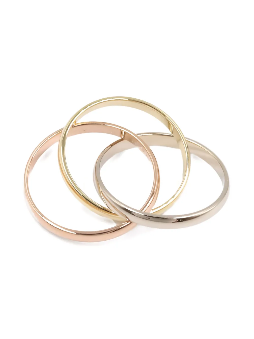 Pre-owned Cartier 10s Trinity Three-band Ring In Gold