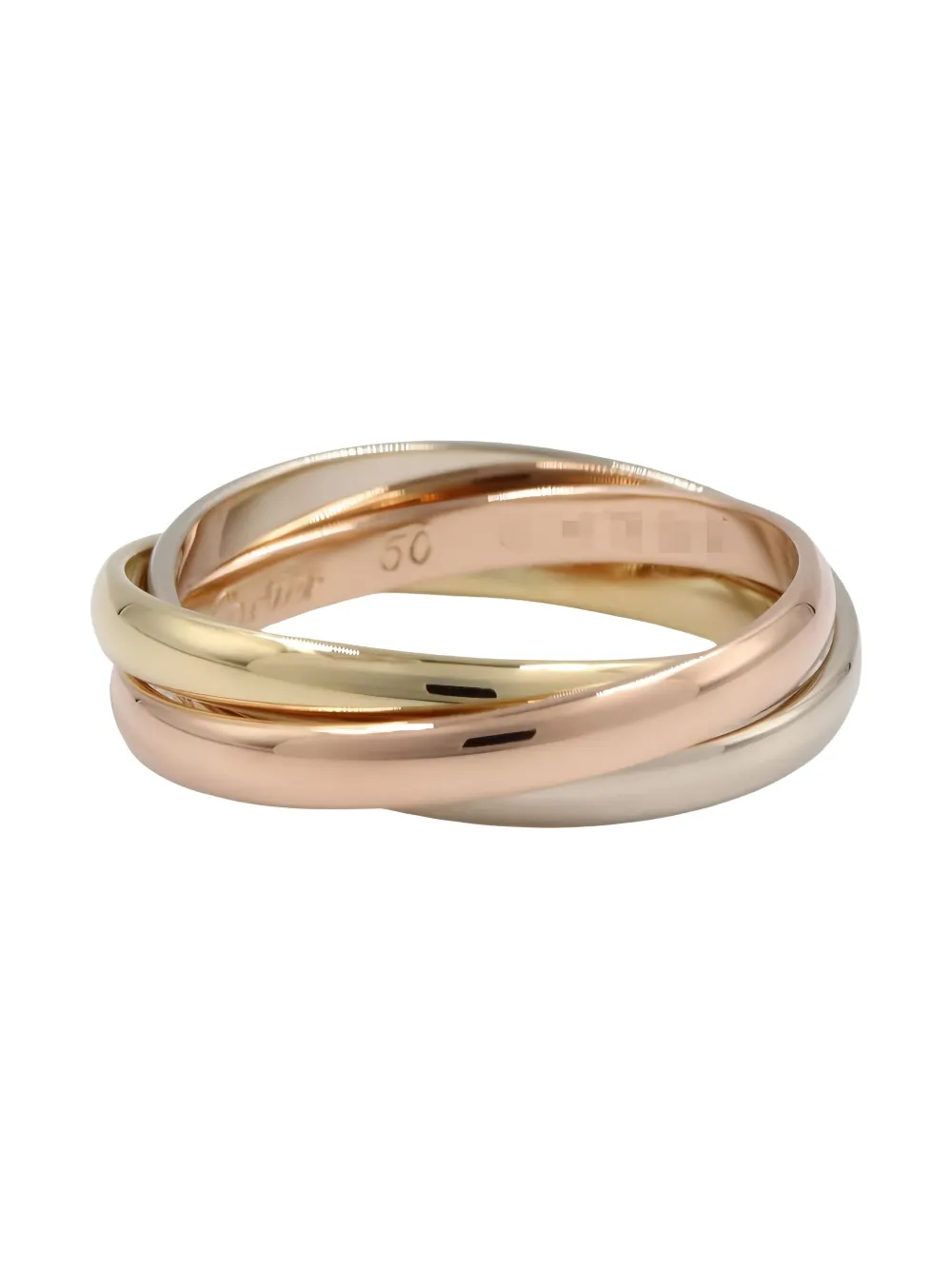 Pre-owned Cartier 10s Trinity Three-band Ring In Gold