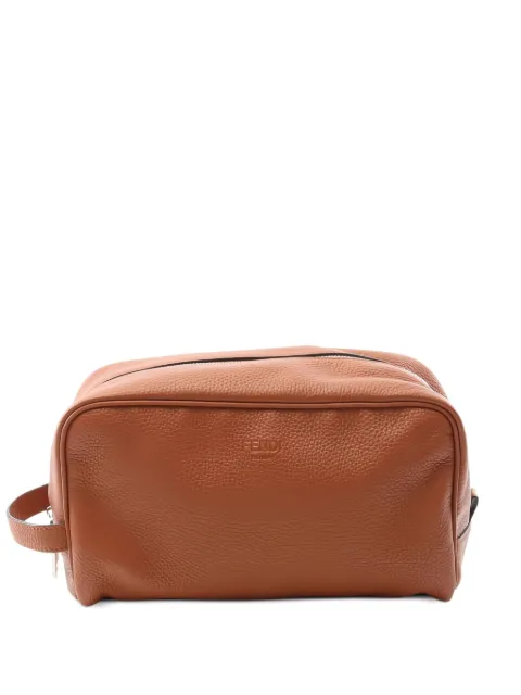 Fendi Pre-Owned 10s Second leather zip-top wash bag