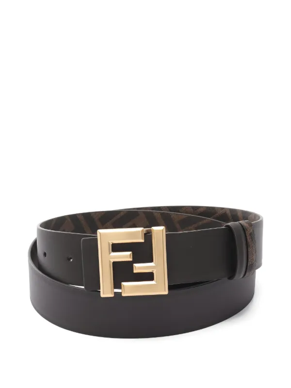 Fendi Black Leather Belt with Gold Double F Buckle Fendi Leather Logo Double F Belt | eBay main image 4