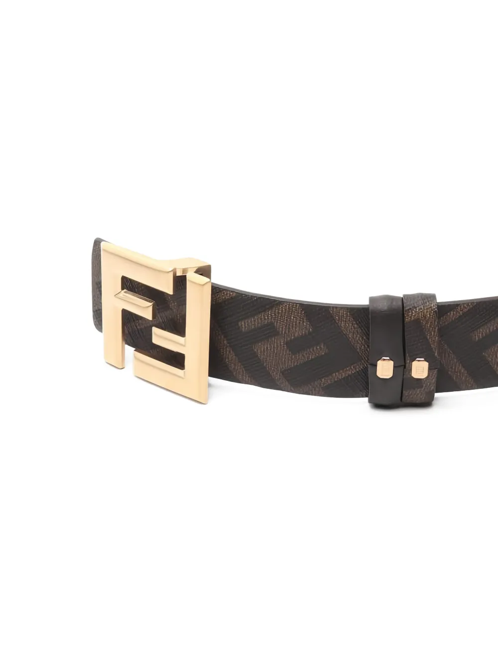 Pre-owned Fendi 20s Ff-logo Buckle Belt In Black