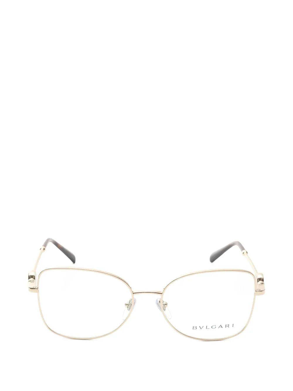 Pre-owned Bvlgari 10s Cat-eye Glasses In Gold