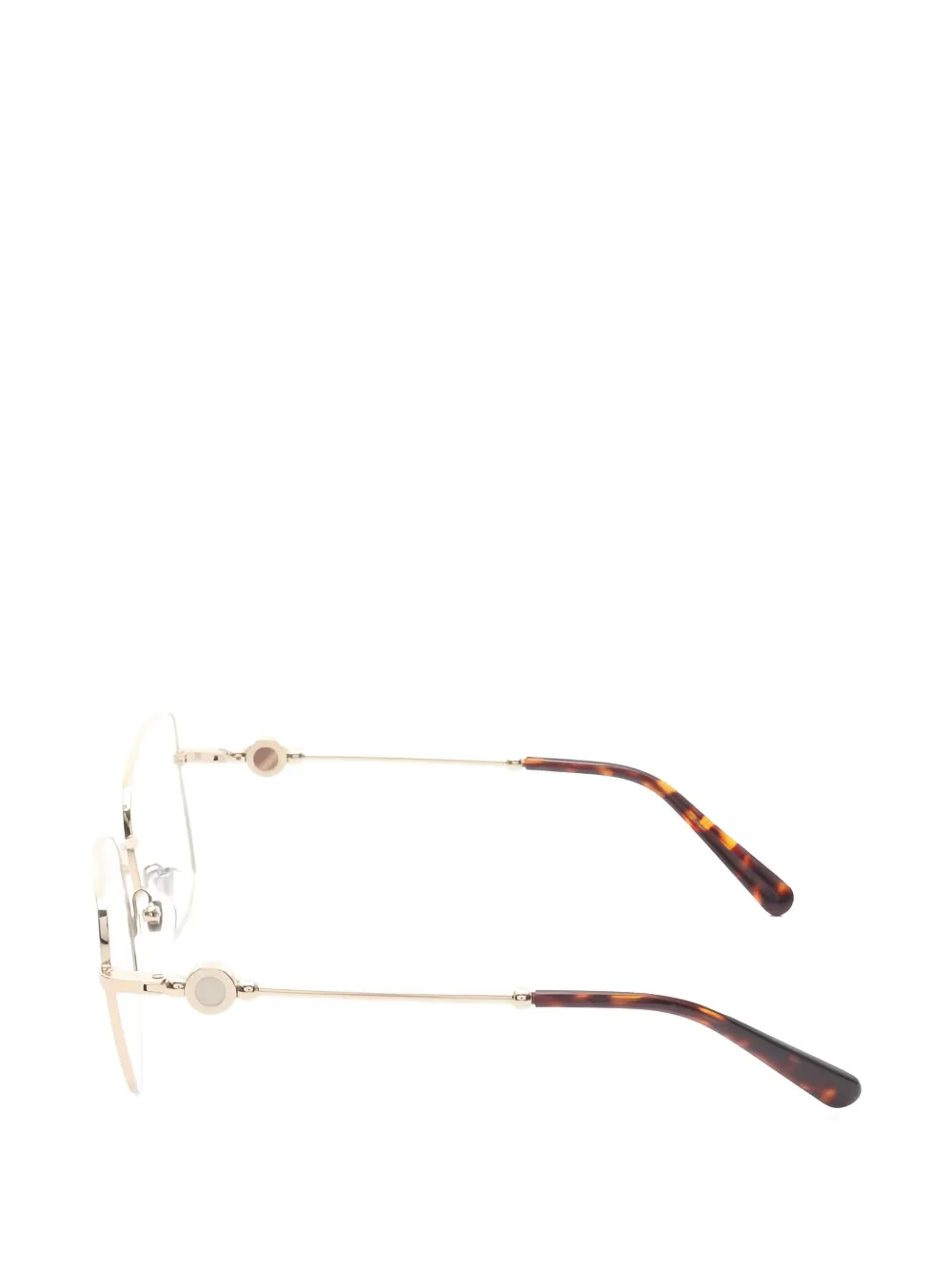 Pre-owned Bvlgari 10s Cat-eye Glasses In Gold