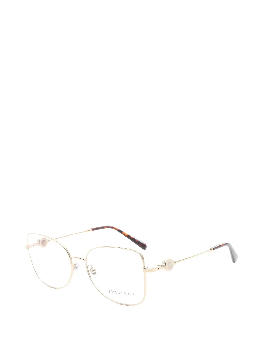Pre-owned Bvlgari 10s Cat-eye Glasses In Gold
