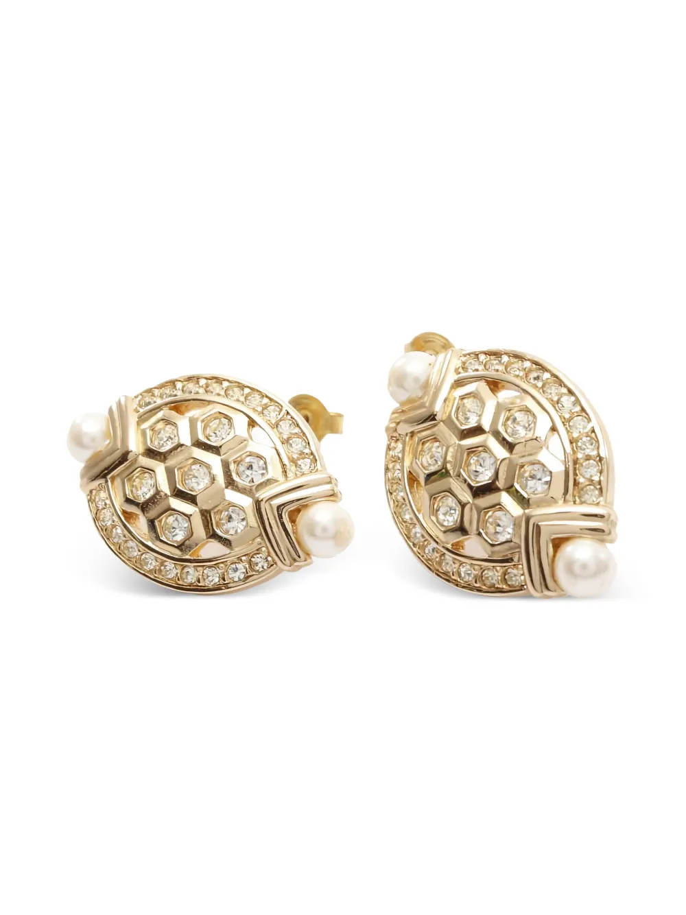 Christian Dior Pre-Owned デコラティブ ピアス - ゴールドトーン Christian Dior Pre-Owned デコラティブ ピアス - ゴールドトーン