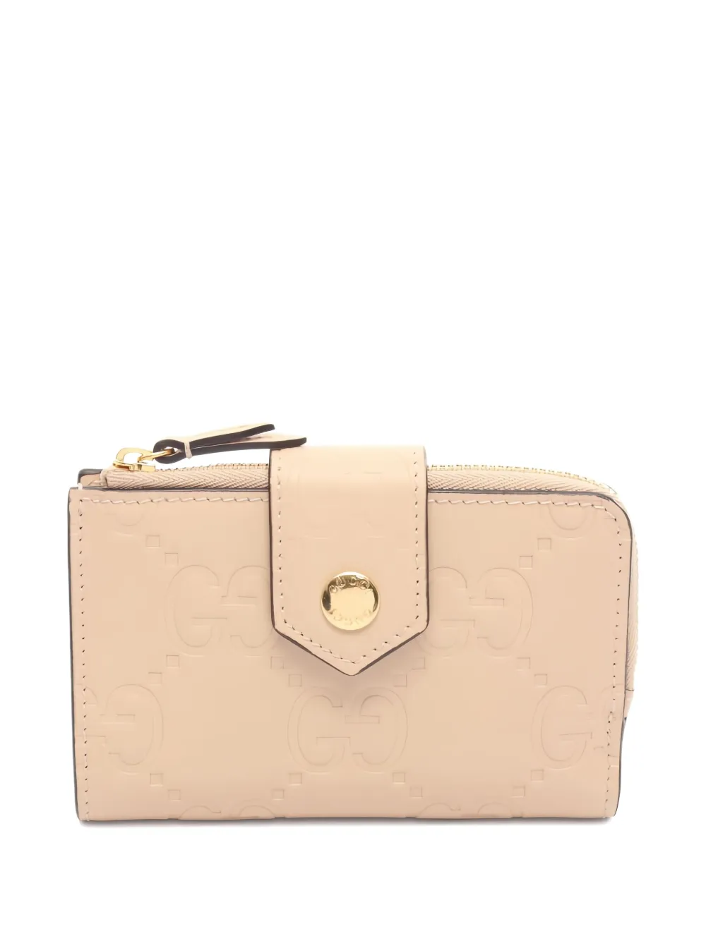 Pre-owned Gucci Medium Ssima Leather Wallet In Neutral