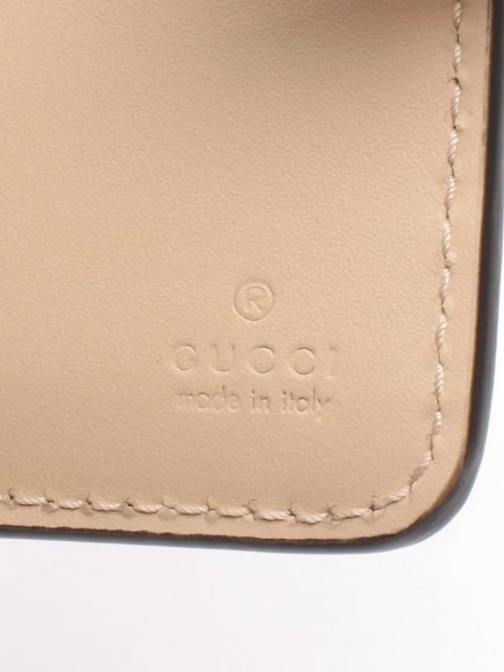 Pre-owned Gucci Medium Ssima Leather Wallet In Neutral