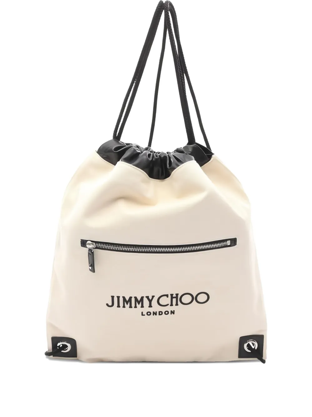 Jimmy Choo Pre-Owned شنطة برباط وأطراف جلد من عقد 2010 | ألوان محايدة | Image 1