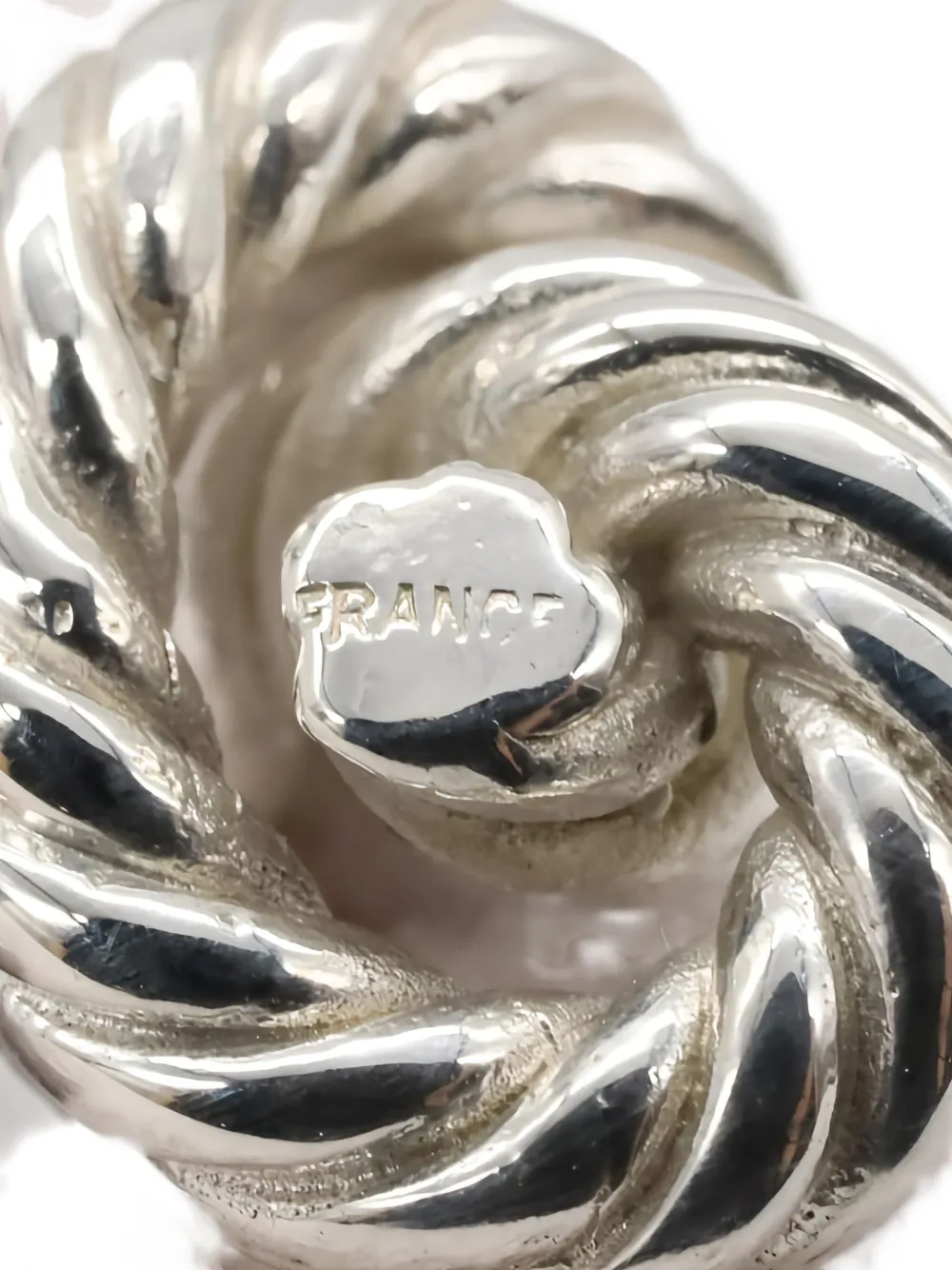 Pre-owned Hermes Rope-knot Cufflinks In Silver