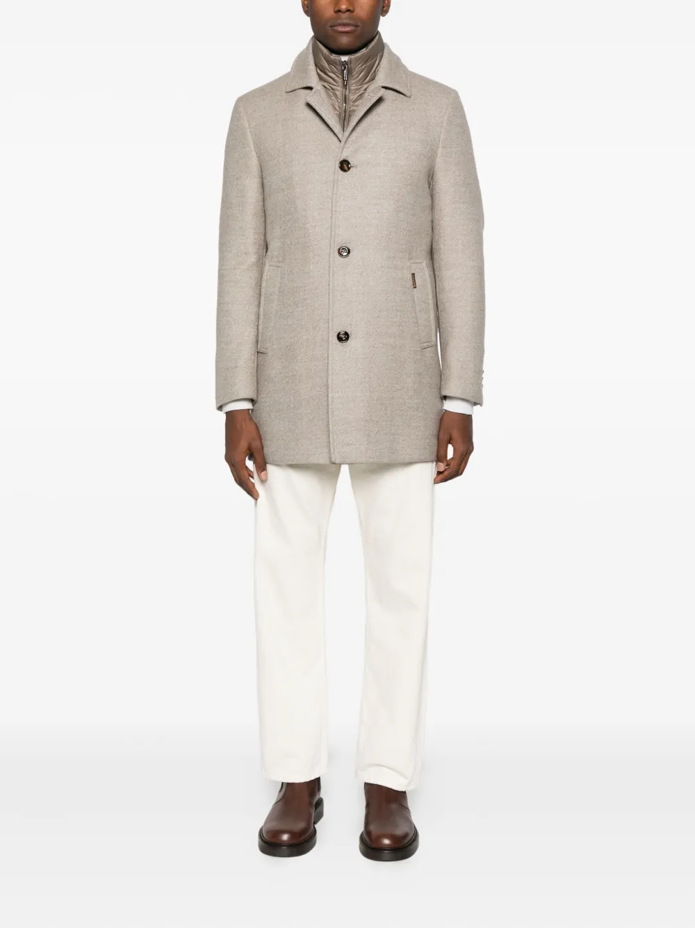 Moorer buttoned virgin-wool coat | Single Breasted Coats | Image 2