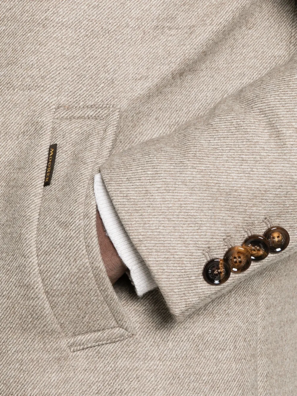 Moorer Buttoned Virgin-wool Coat In Gray
