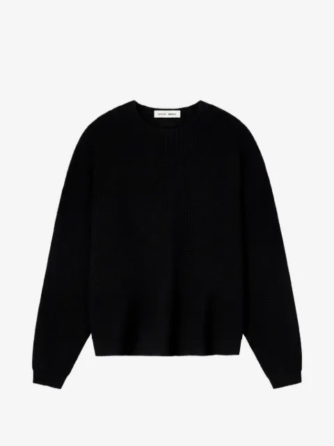 FEAR OF GOD ESSENTIALS سويتر برقبة مستديرة وحياكة الوافل