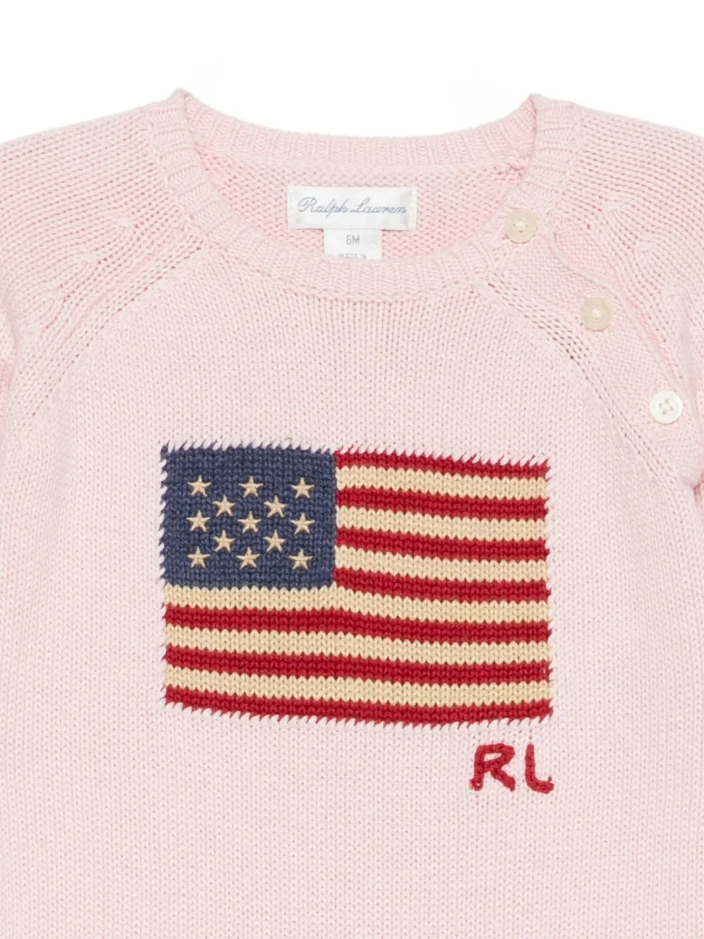 POLO RALPH LAUREN KIDS Romper met vlagpatroon Roze
